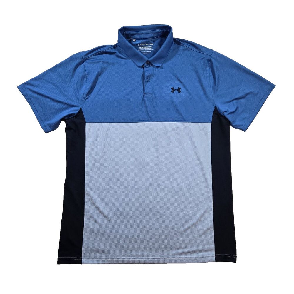 Under Armour The Performance Polo Mens 2XLT Blue Golf Shirt Loose Fit